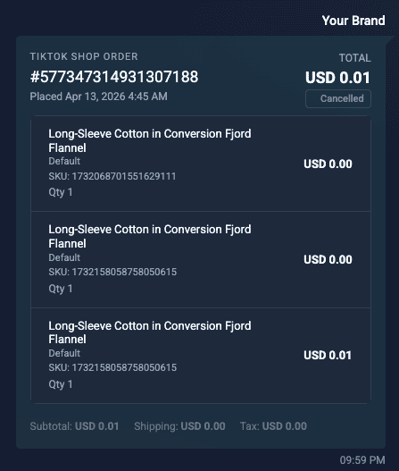 SmartReply Order Card